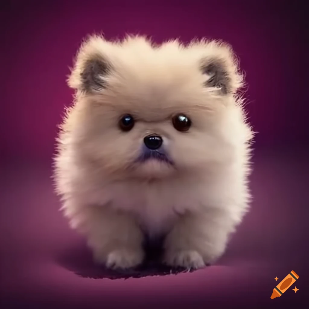 Fluffy puppy with diamond eyes on Craiyon