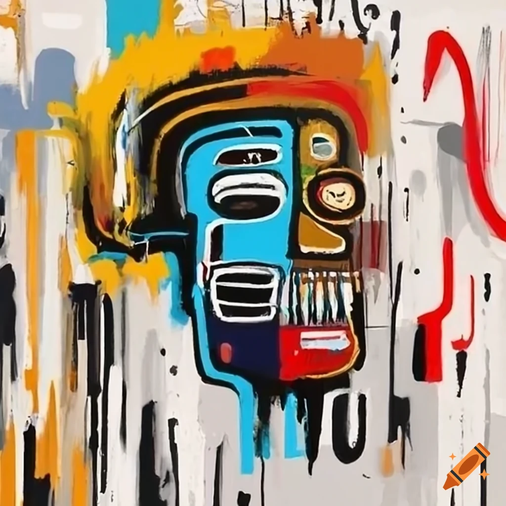 Basquiat symbols painting on Craiyon
