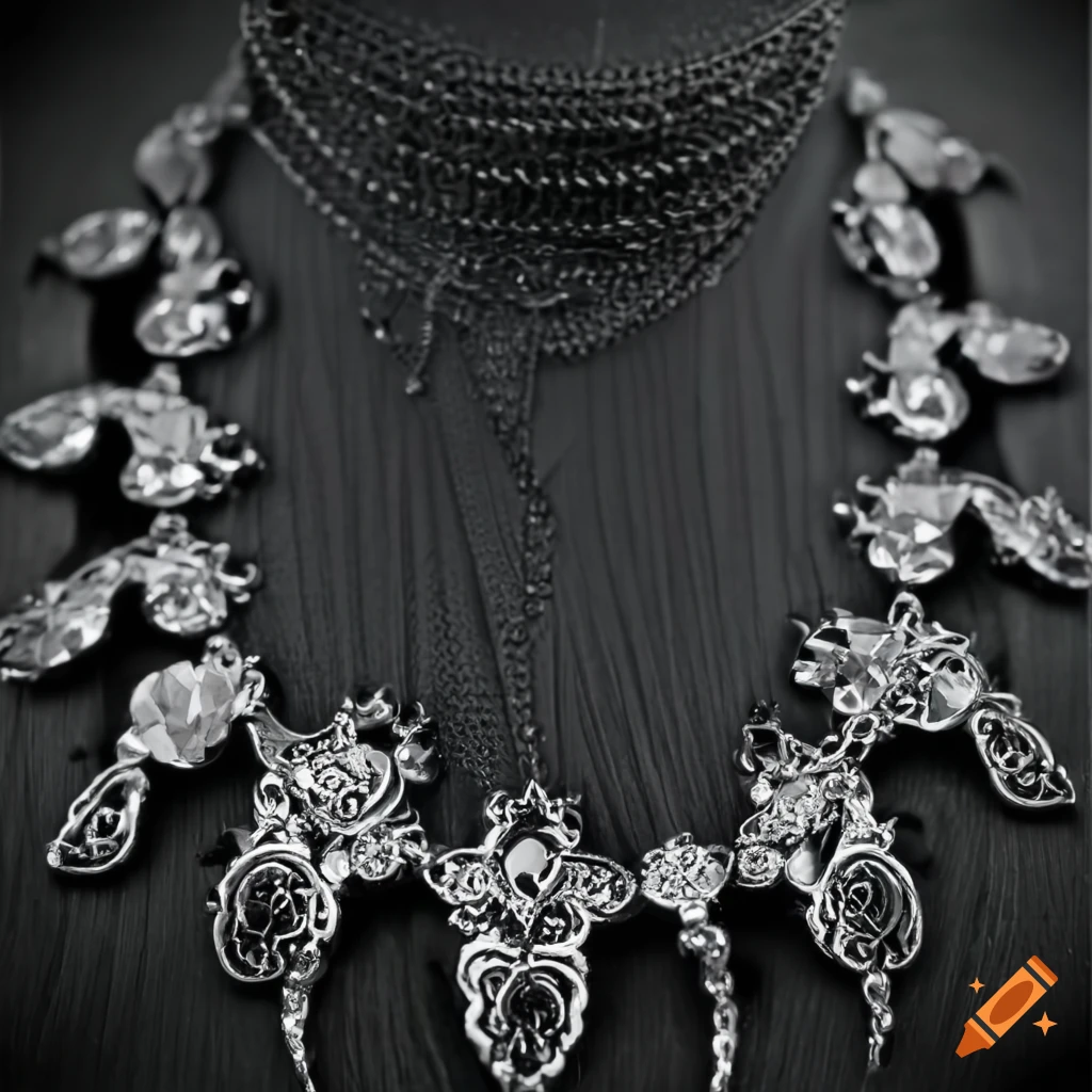 close-up of a gothic necklace