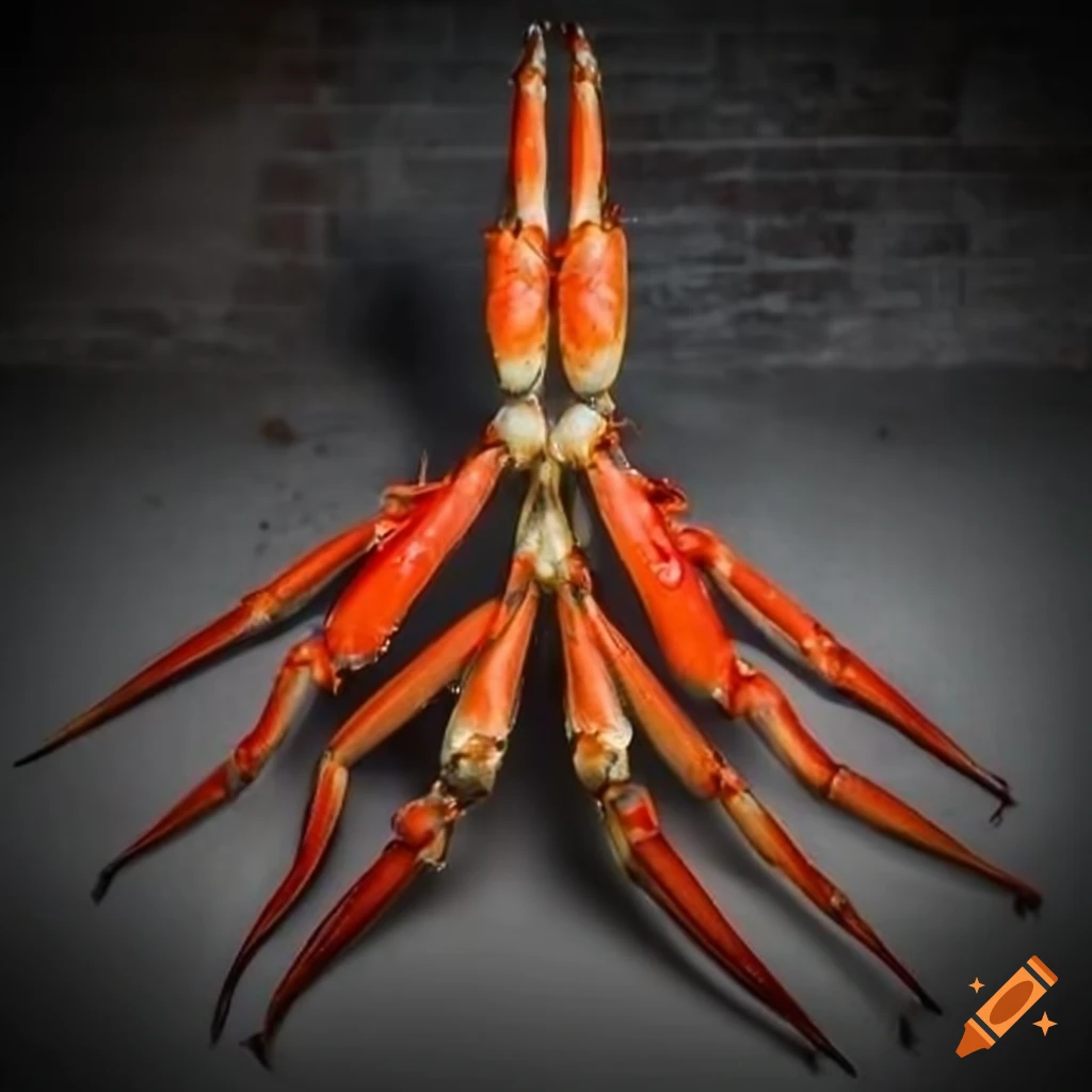 close-up of delicious crab legs
