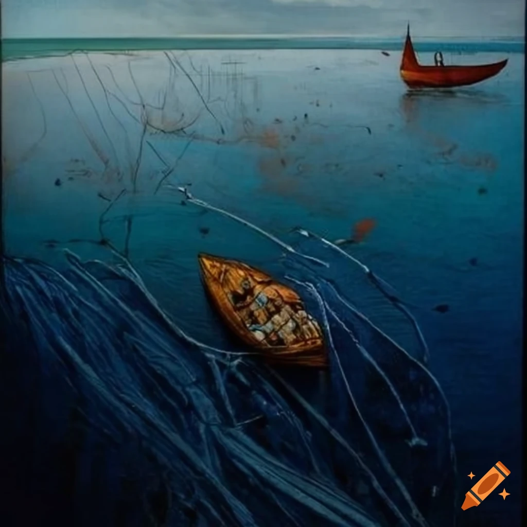 Moebiusstyle illustration of hadley ashford sailing on the congo river