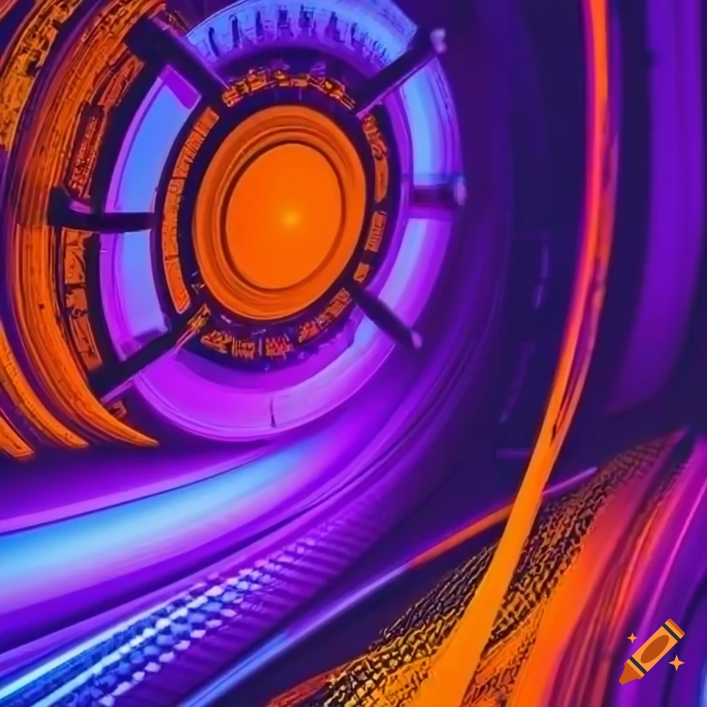 vibrant orange and purple image of a futuristic data vault
