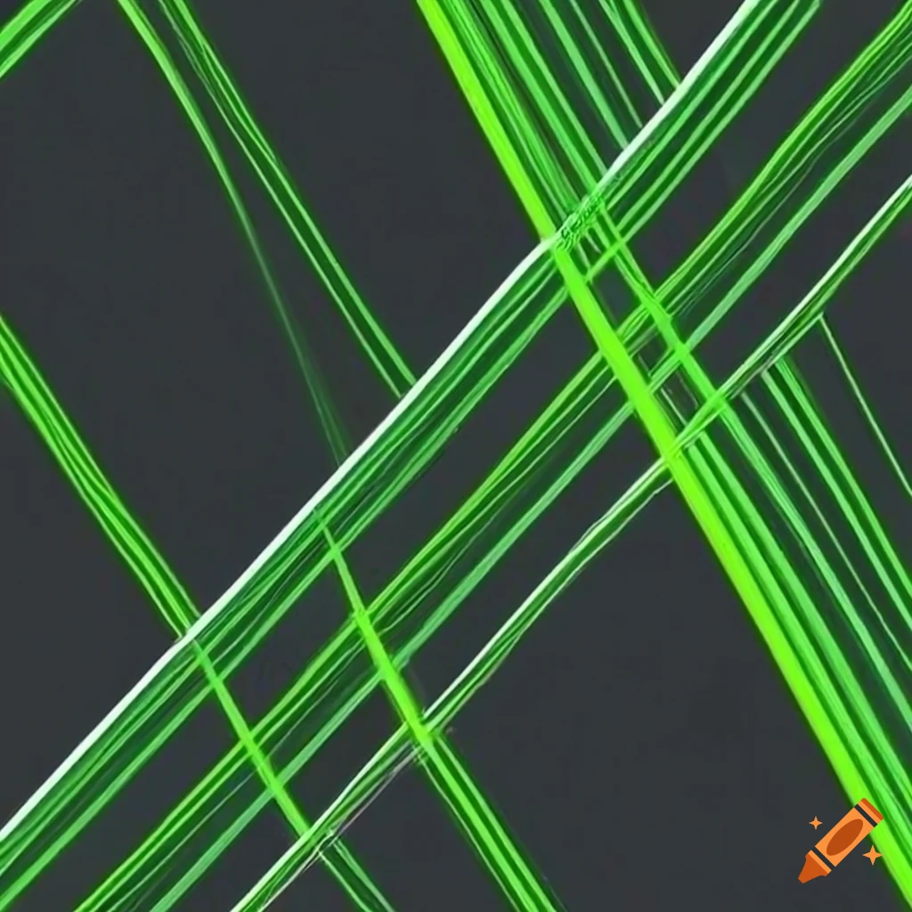 Abstract lime green lines on black background on Craiyon
