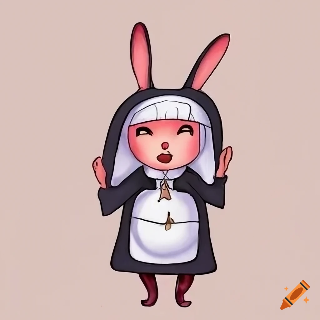 image of a rabbit dressed as a nun