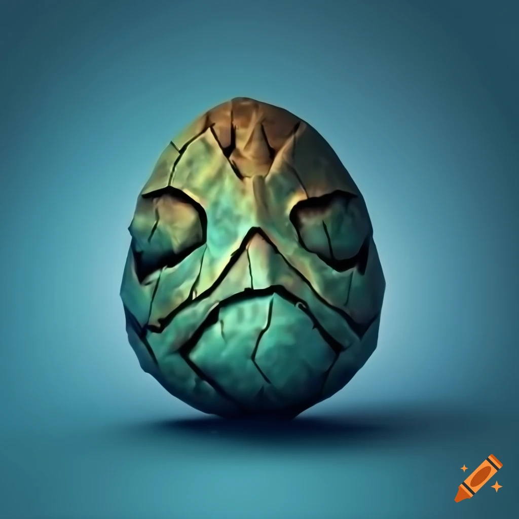 blue golem egg on a background
