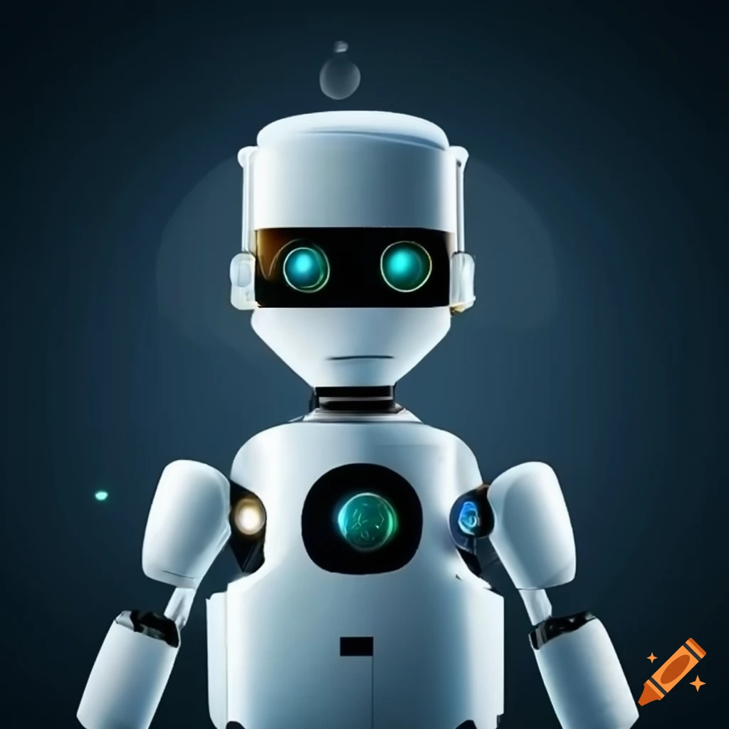 robot gazing at the moon