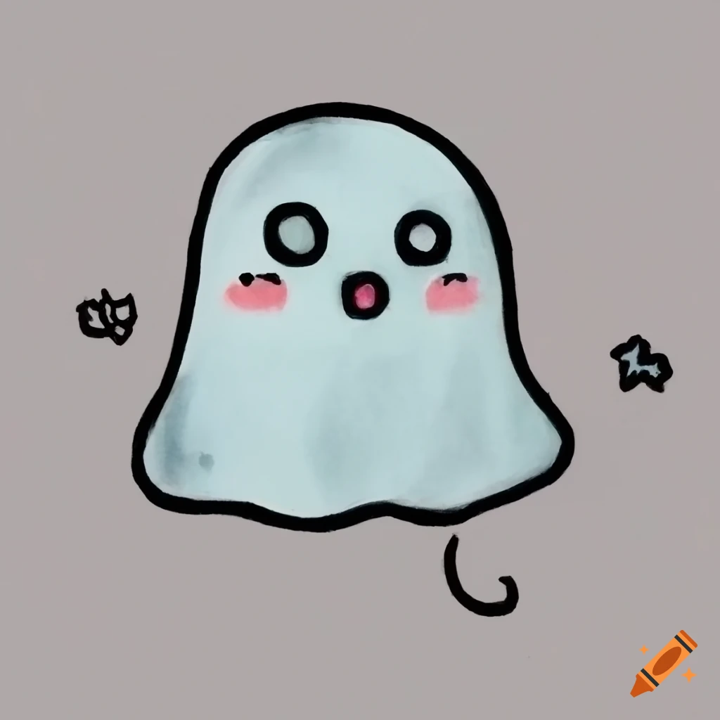 Cute and friendly ghost drawing on Craiyon