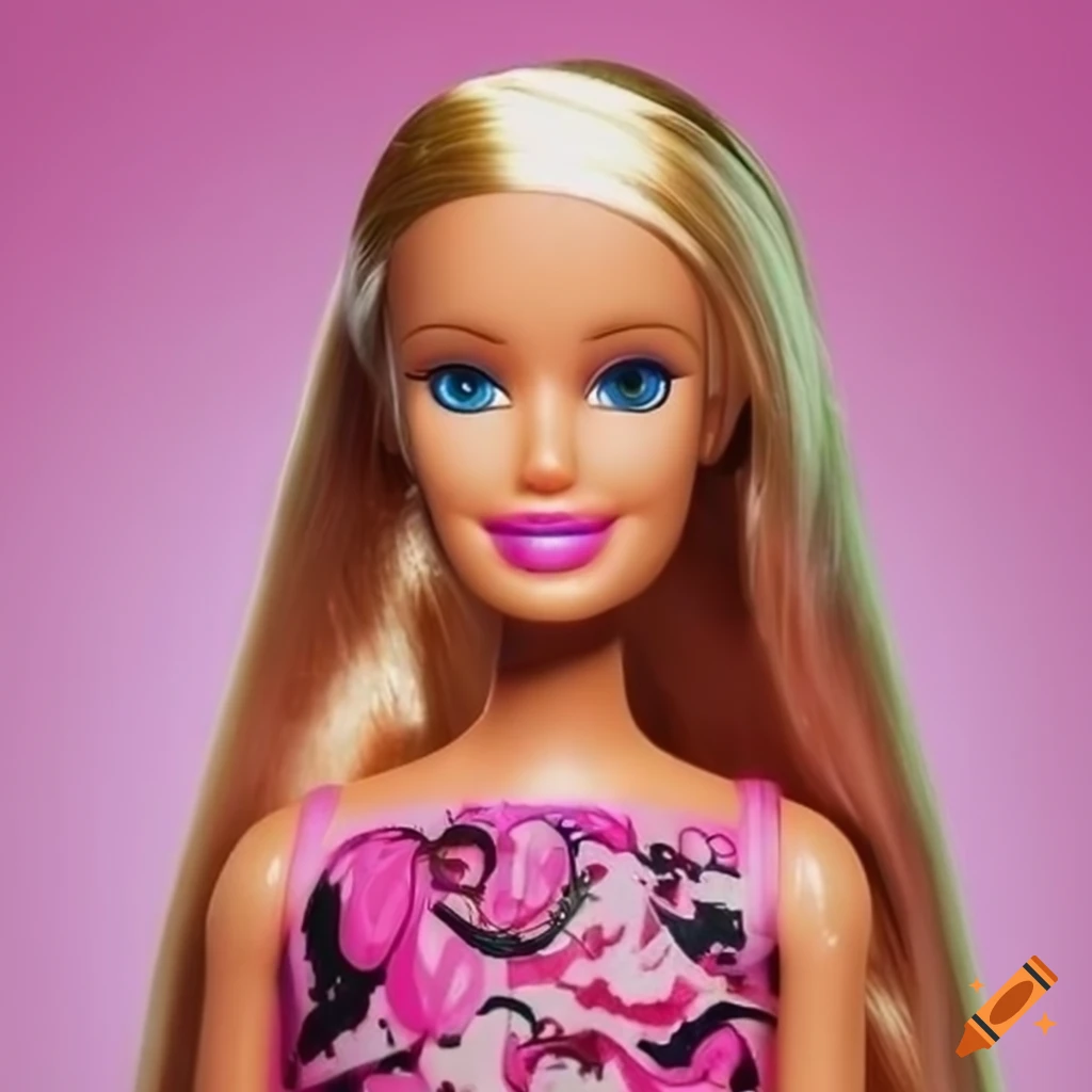 Portrait of a barbie doll on Craiyon