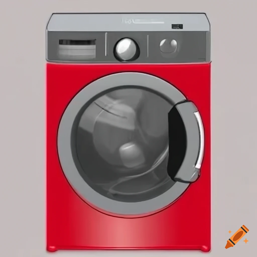 Red washing machine for sale on Craiyon