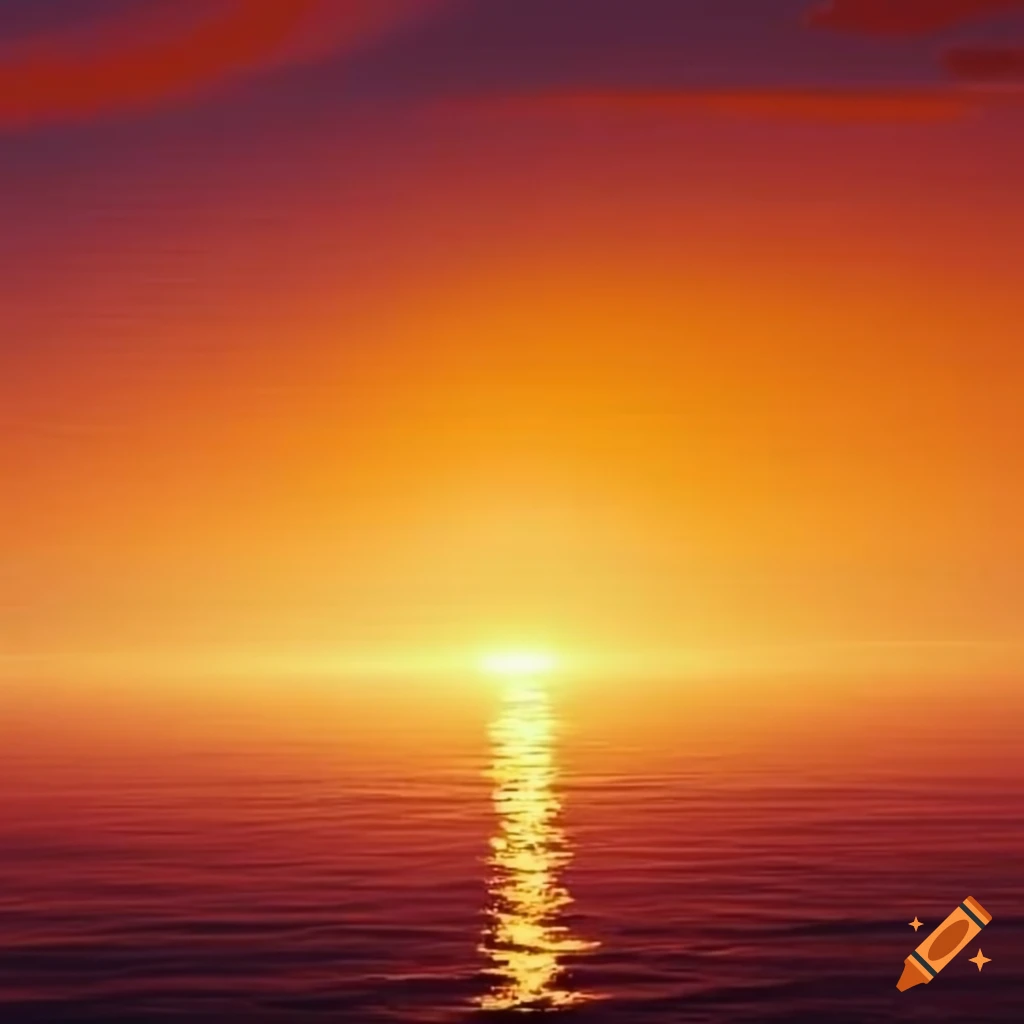 Mystical yellow sunset