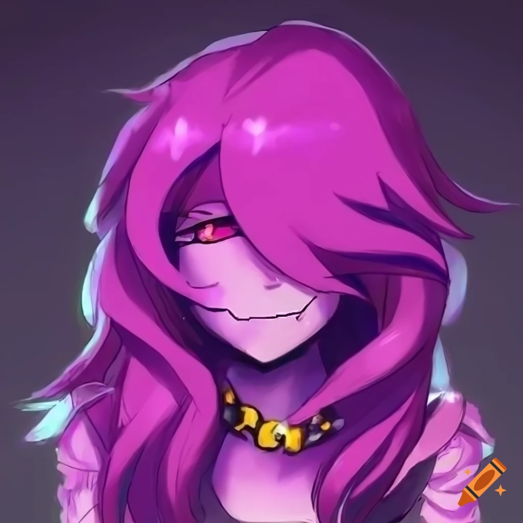 anime style illustration of Susie from Deltarune