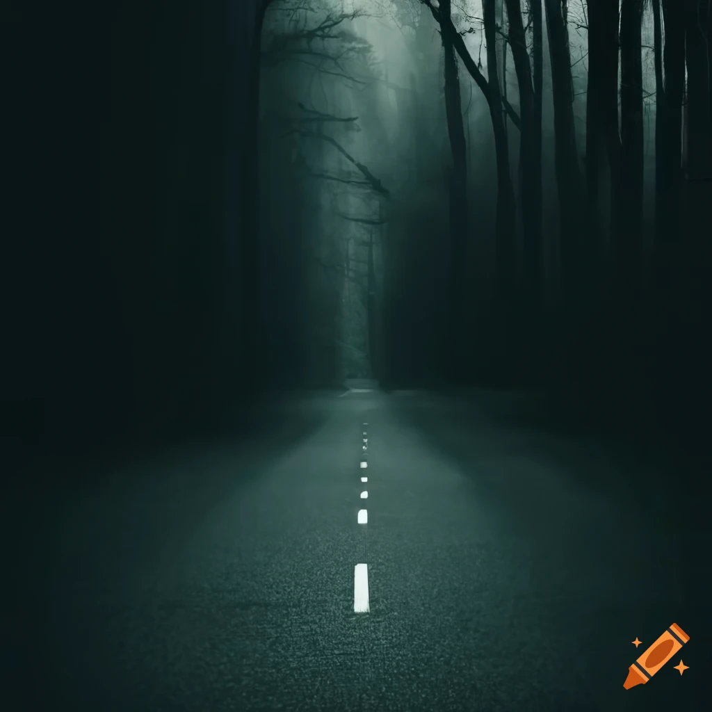road in a mysterious forest