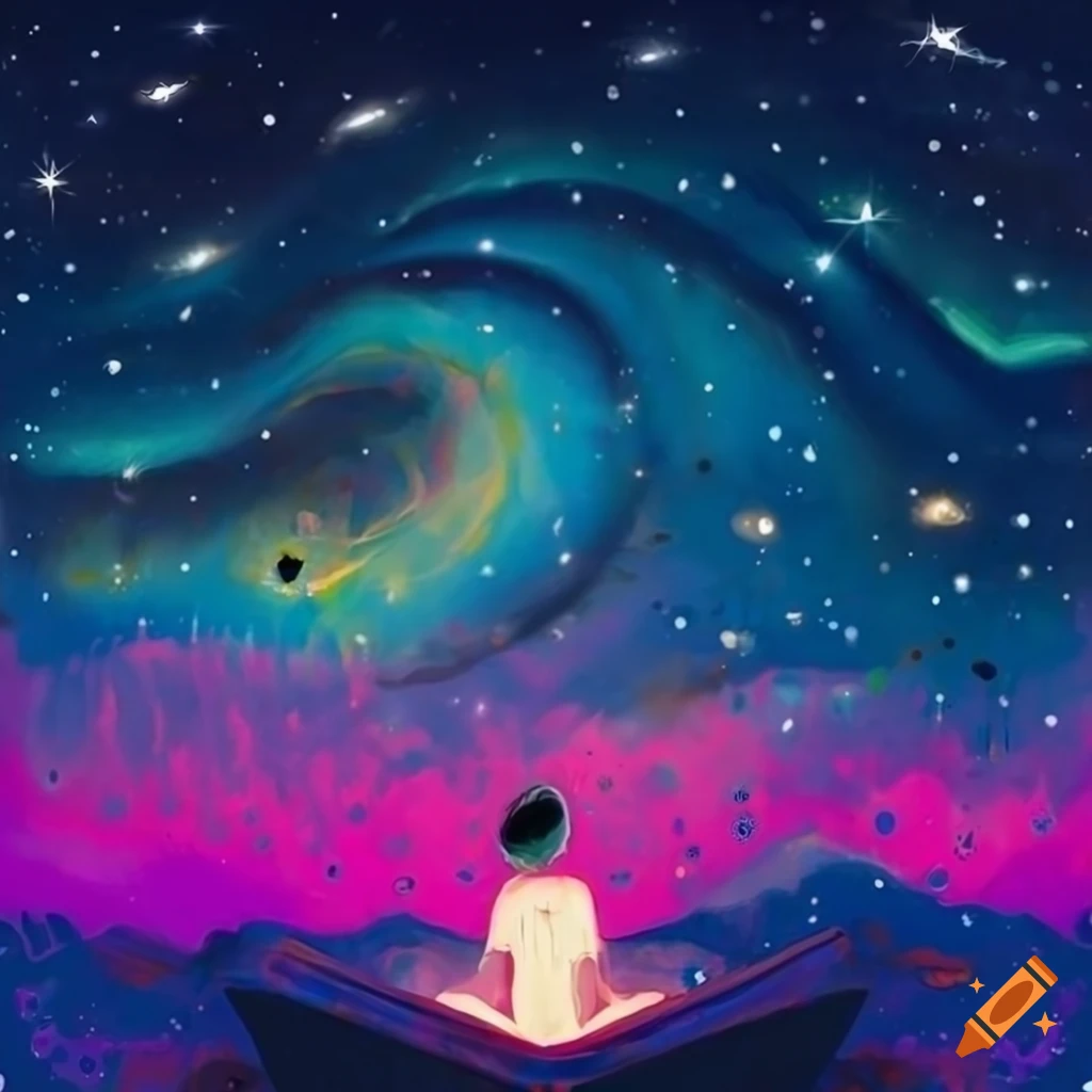 Illustration of young michelangelo surrounded by art supplies on Craiyon