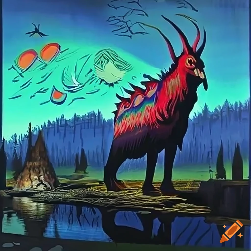 Native American and Russian fairytale inspired serigraph artwork