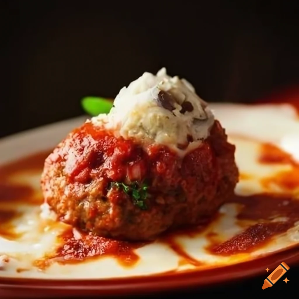 Delicious homemade meatball parmigiana on Craiyon