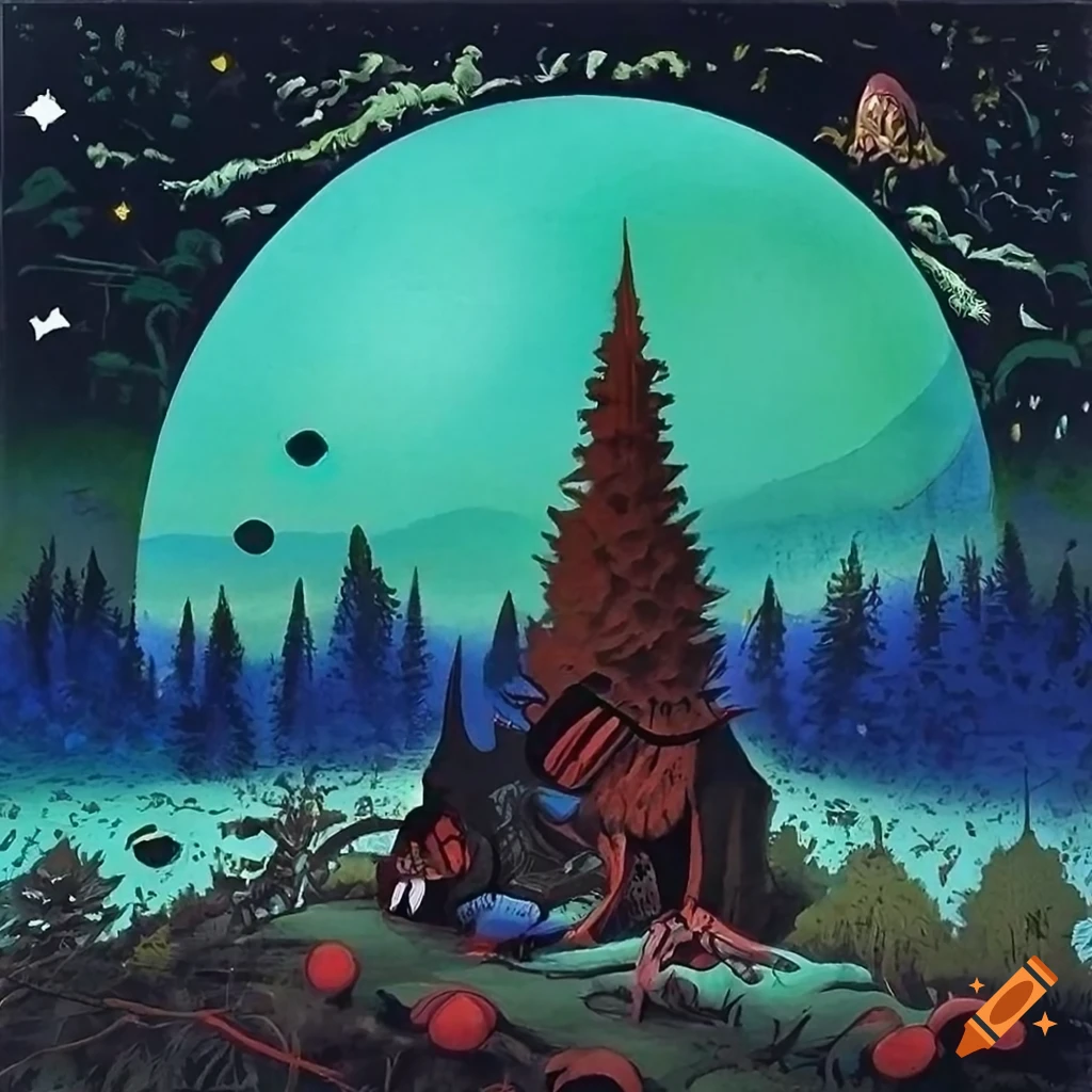 Native American and Russian fairytale inspired serigraph artwork