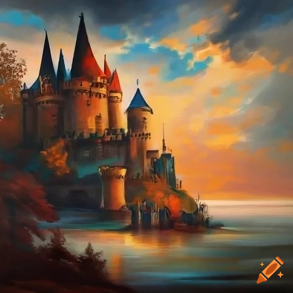 Fantasy castle. My oil painting on canvas : r/castles