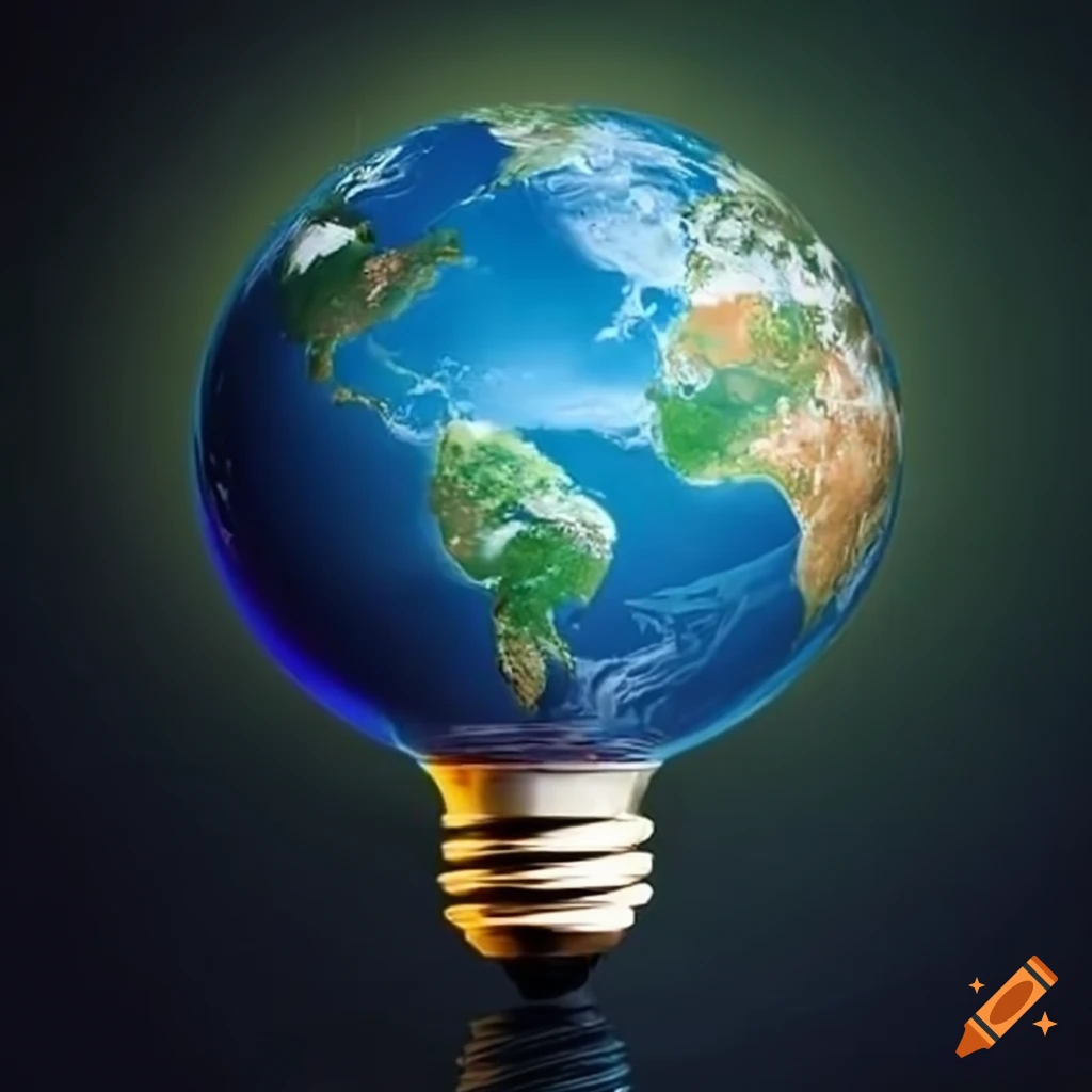 Glass bulb containing the earth