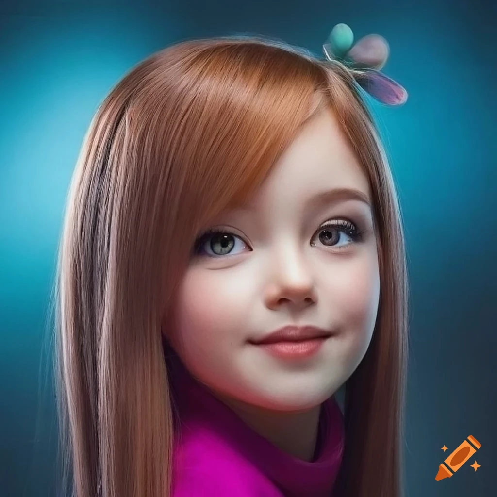 Realistic portrait of mabel pines from gravity falls