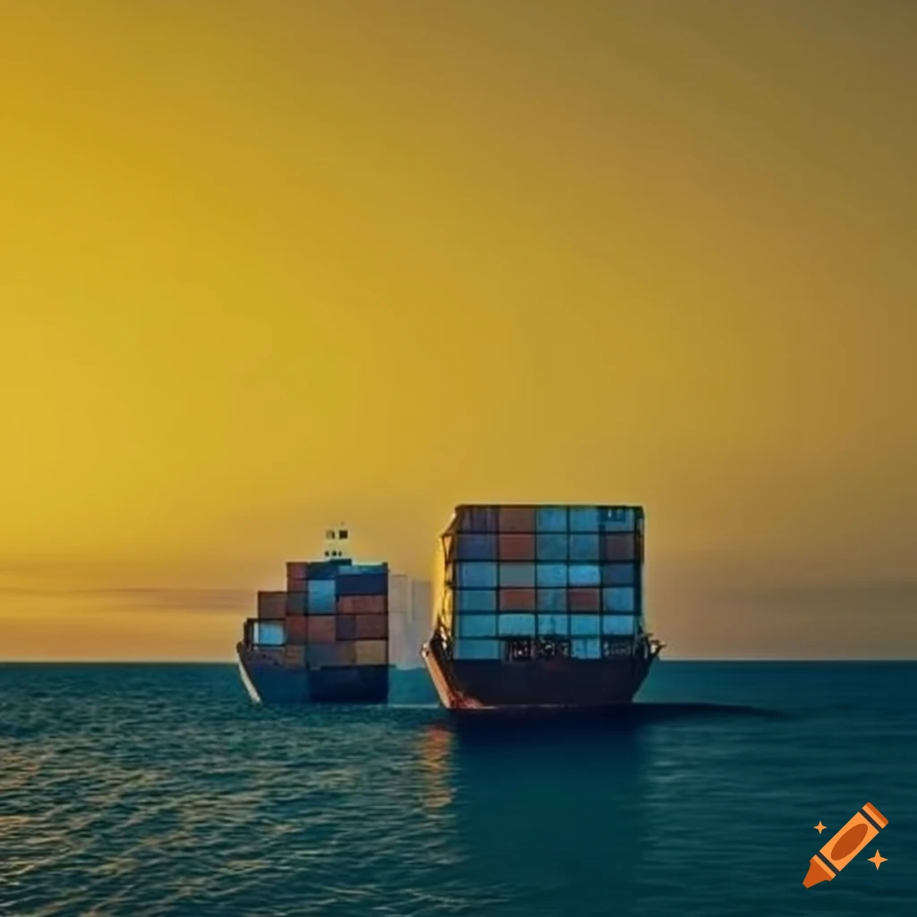 Stylish Freight Shipping By The Sea On Craiyon