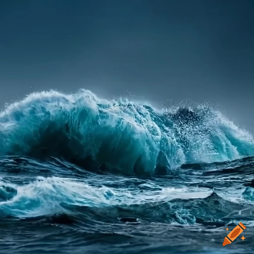 intense waves crashing during an ocean storm