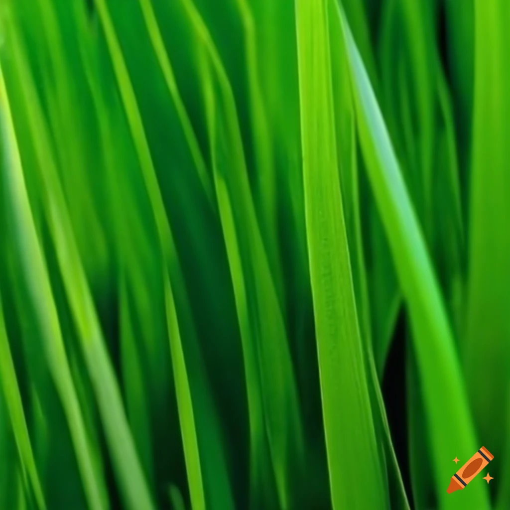 close-up of lush green grass blades