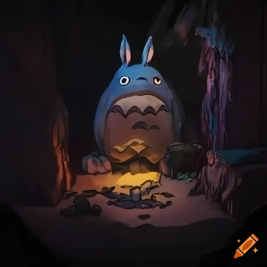 Totoro and blade runner inspired video game artwork on Craiyon