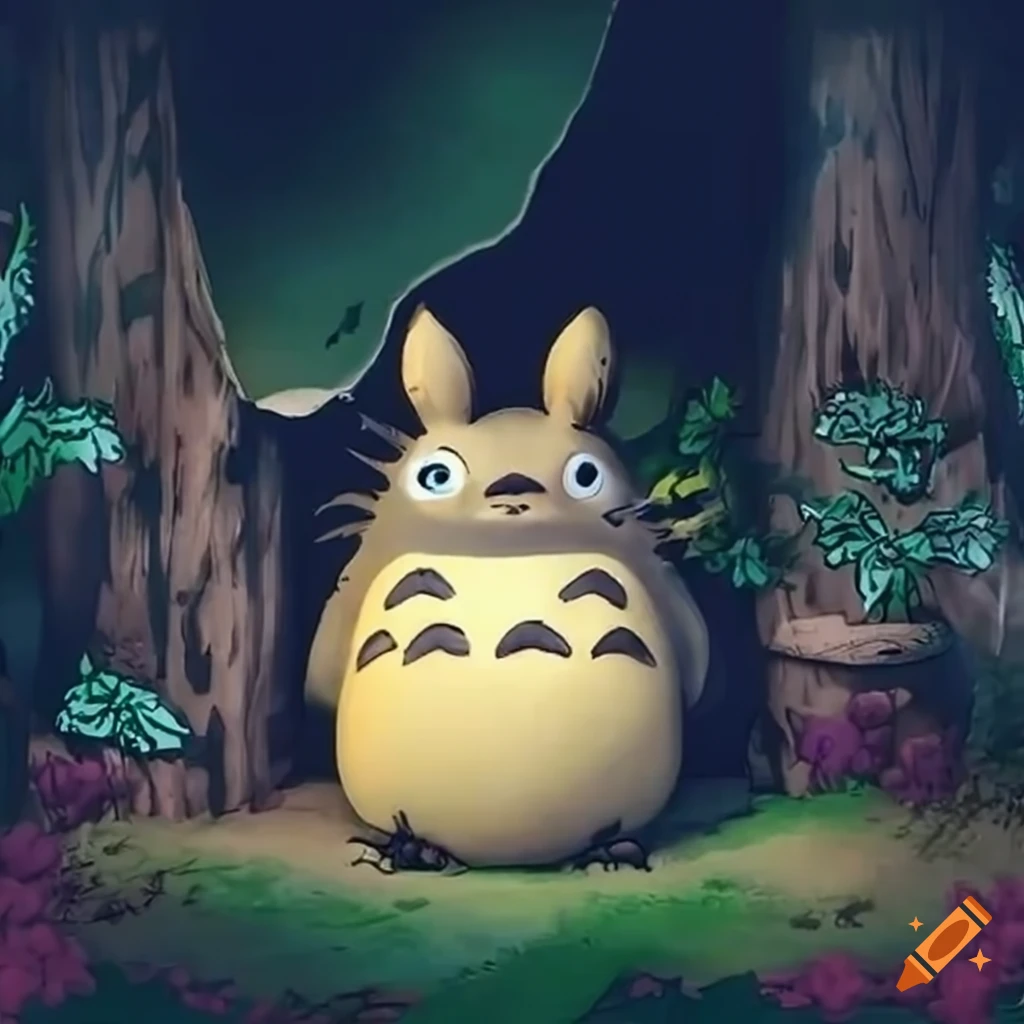 mashup of Totoro, Garfield, and Zelda in top-down diorama style