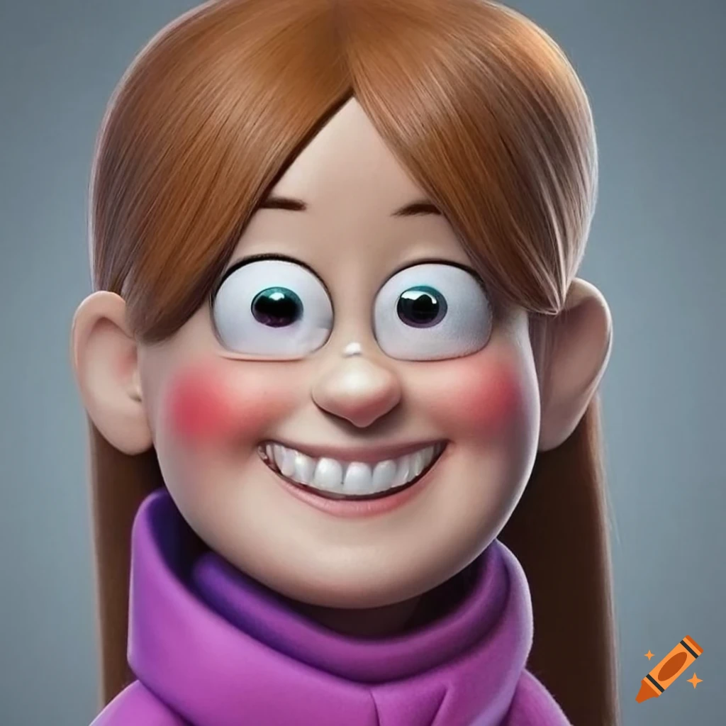 Detailed portrait of mabel pines morphing into talking angela on Craiyon