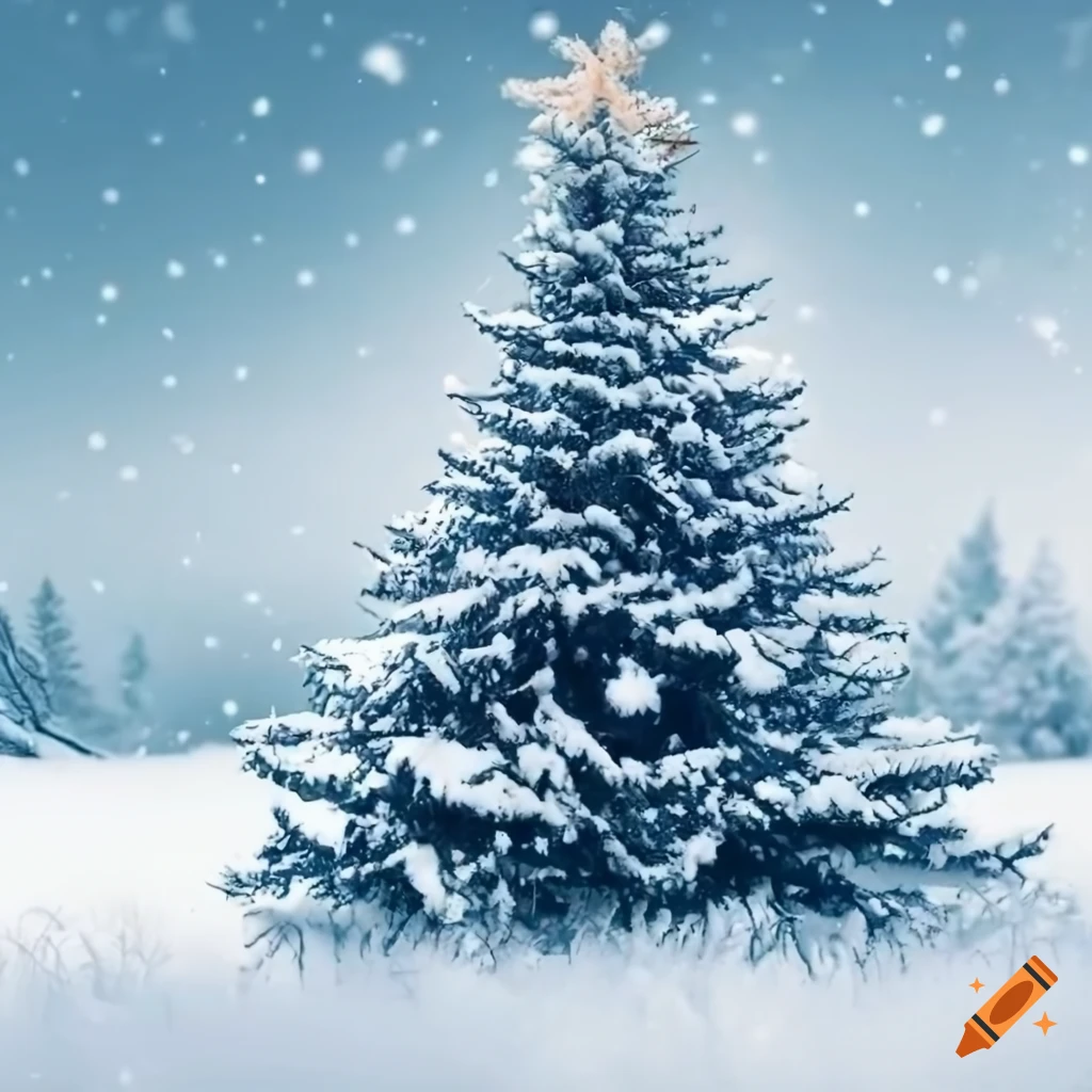 Schnee mit Tannenbaum