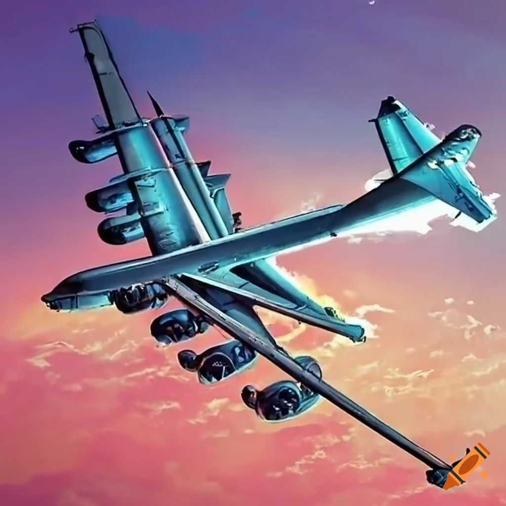 B-52 bomber flying in the sky