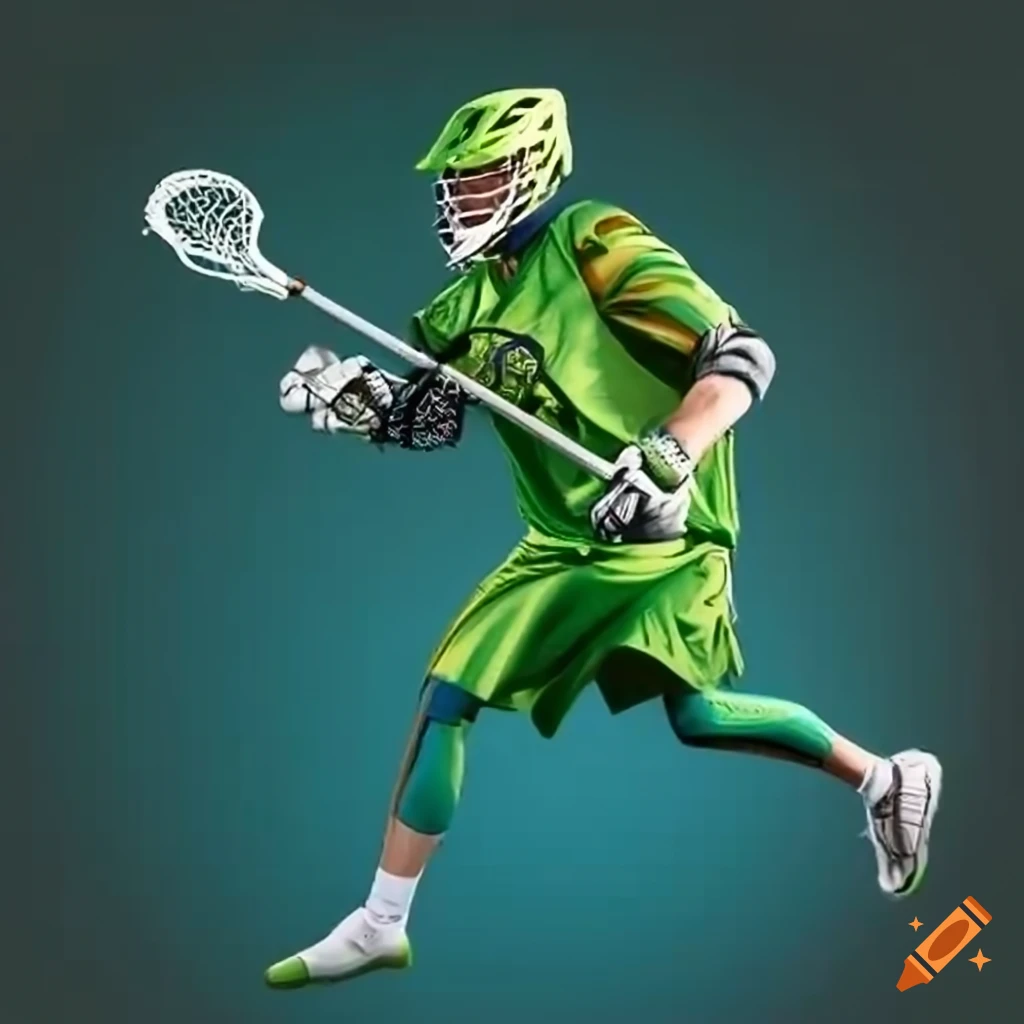 Comic style lacrosse players in action