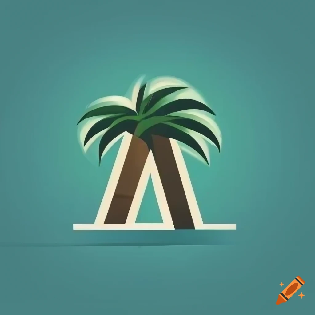 Logo of palm tree island with letter a