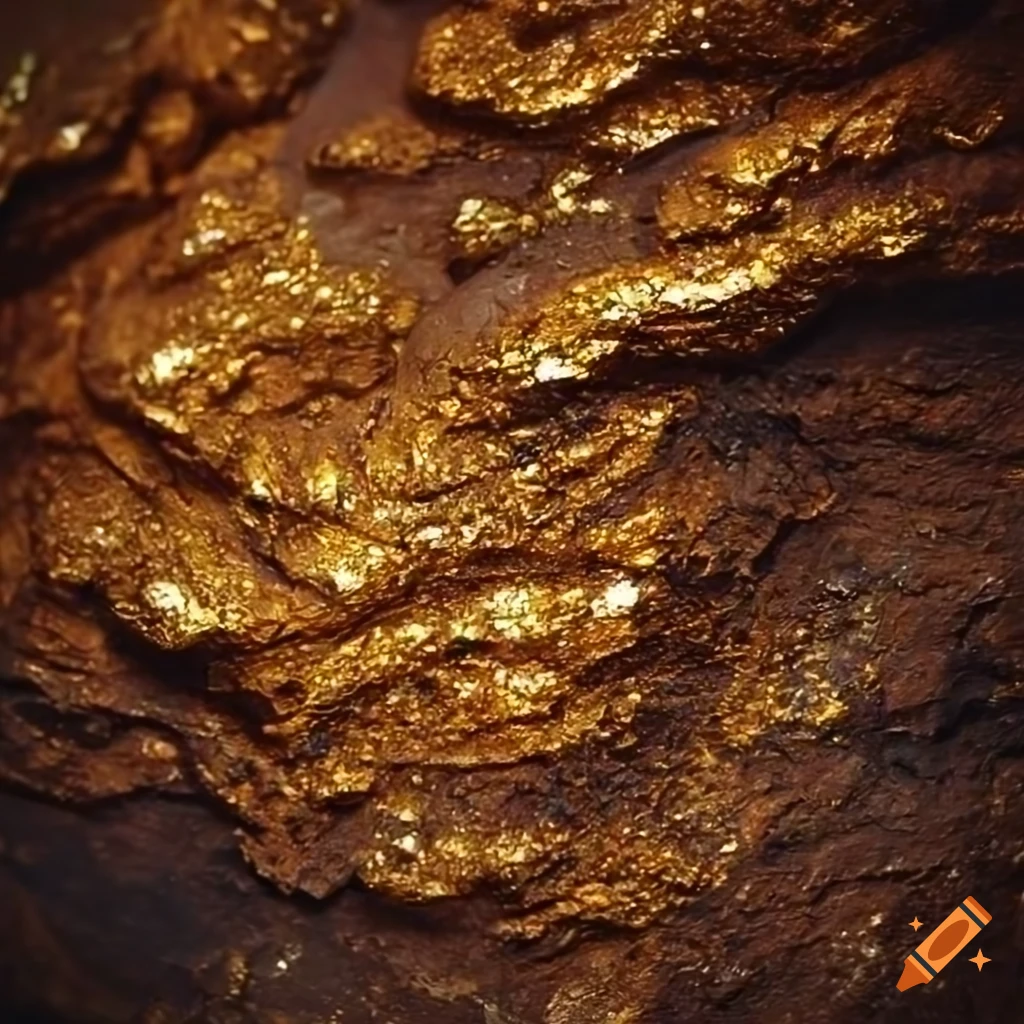 Texture of rough gold ore