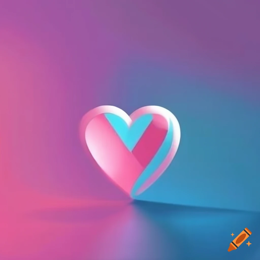 blue and pink heart icon