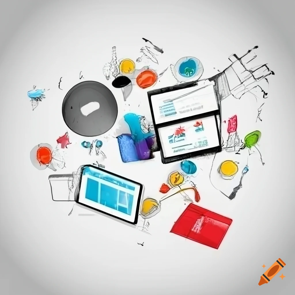 Creative website design concept on white background on Craiyon