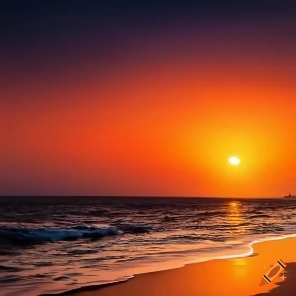sunset over Marina Beach in Chennai