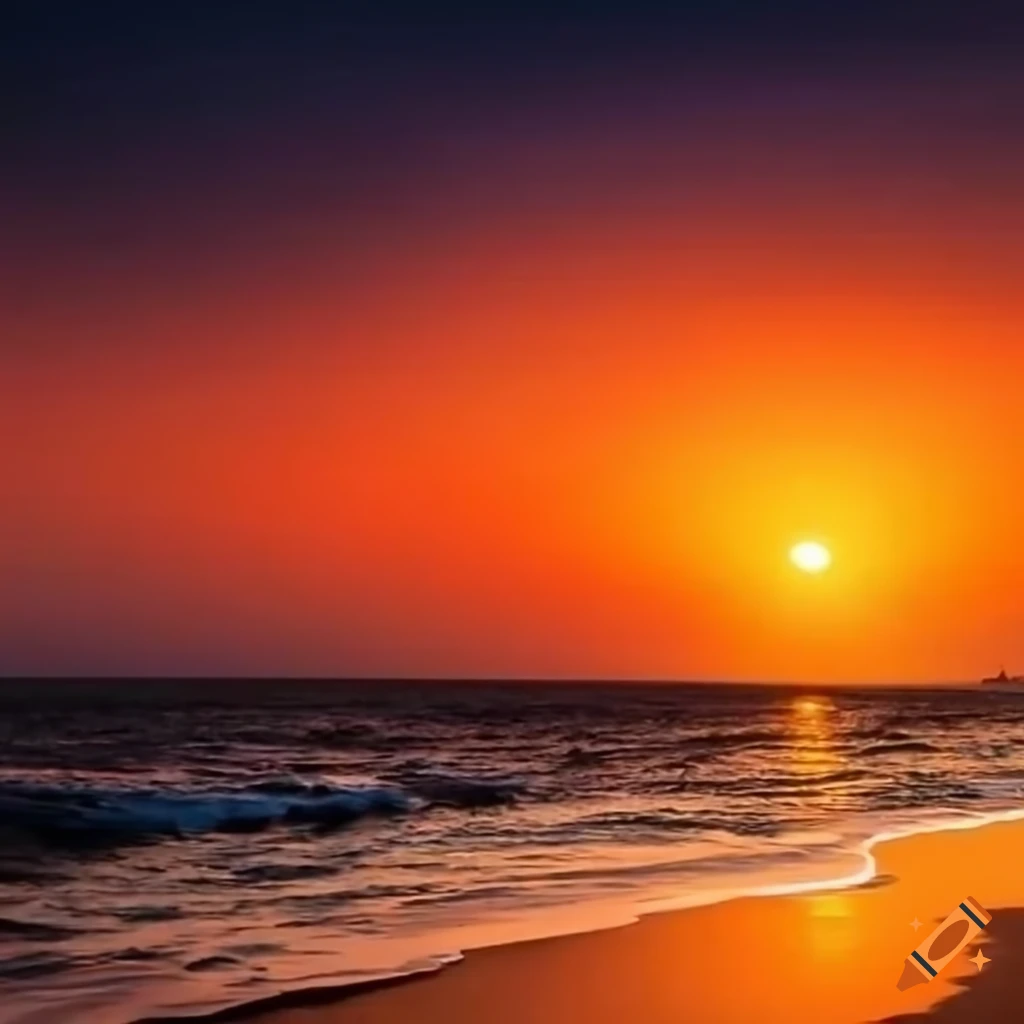 Sunset Over Marina Beach In Chennai On Craiyon