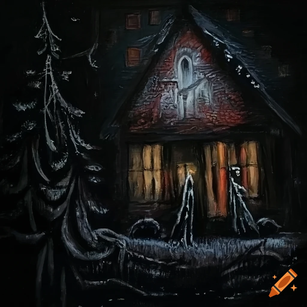spooky gothic Christmas painting