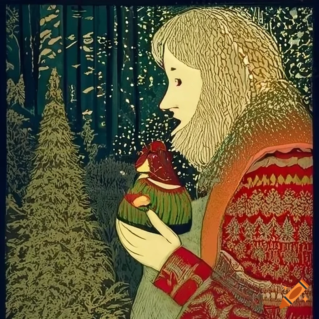 festive holiday illustration with a mix of cultural motifs and designs