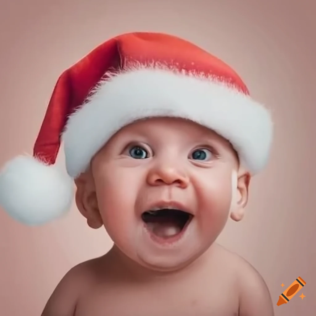 cute-baby-with-a-runny-nose-wearing-a-christmas-hat-on-craiyon