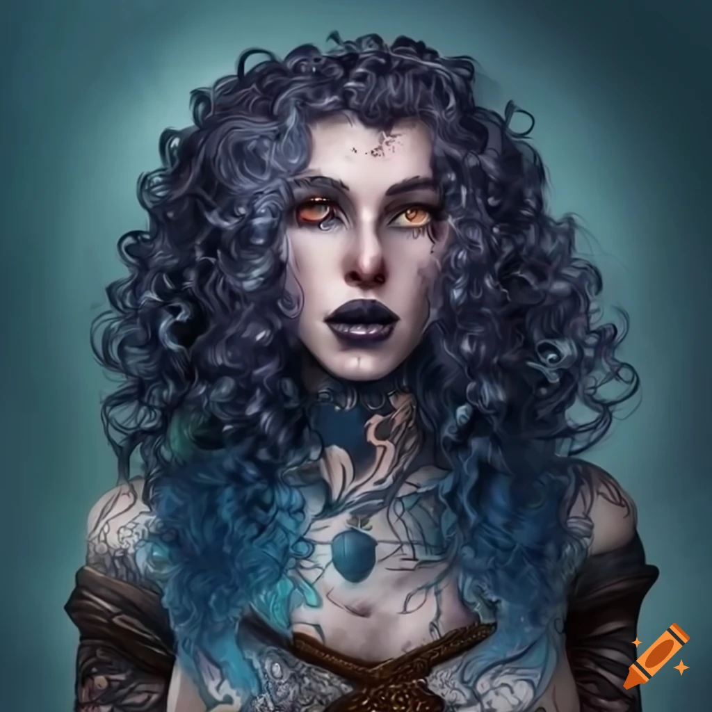 Sorcerer: a beautiful blue-skinned firbolg female with lamb ...