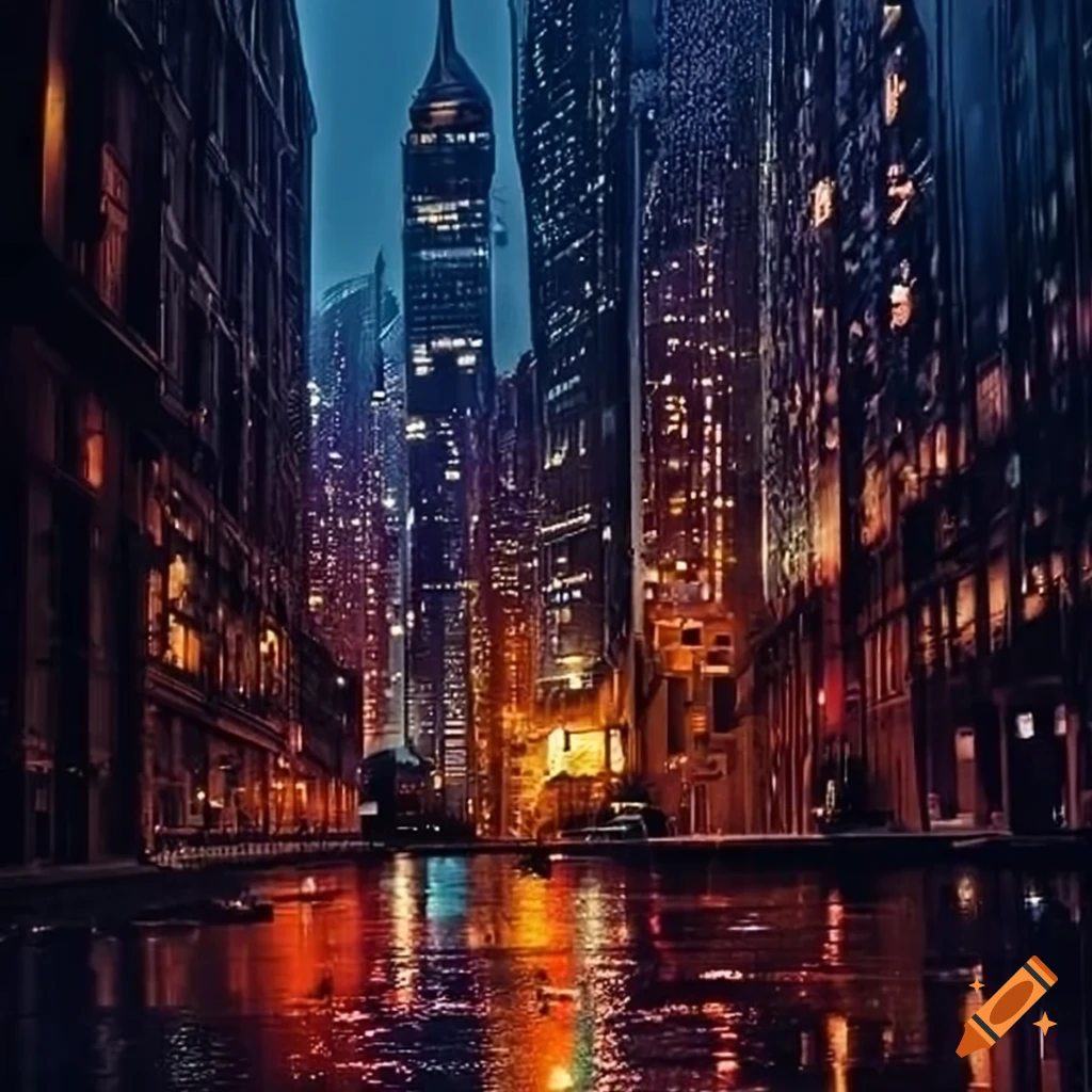 urban landscape during a rainy day