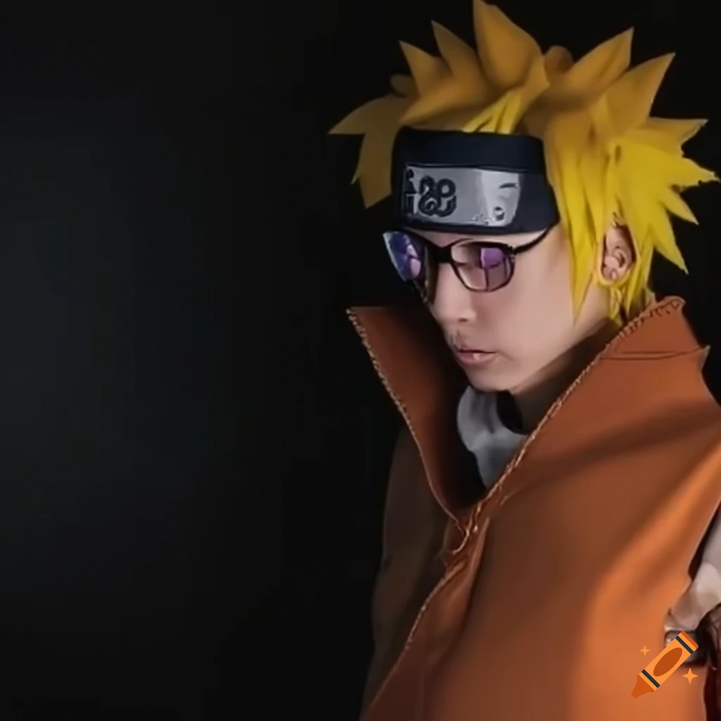 Naruto wearing glasses and looking cool on Craiyon
