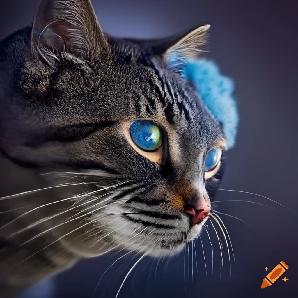 Drawing of a cat in space on Craiyon