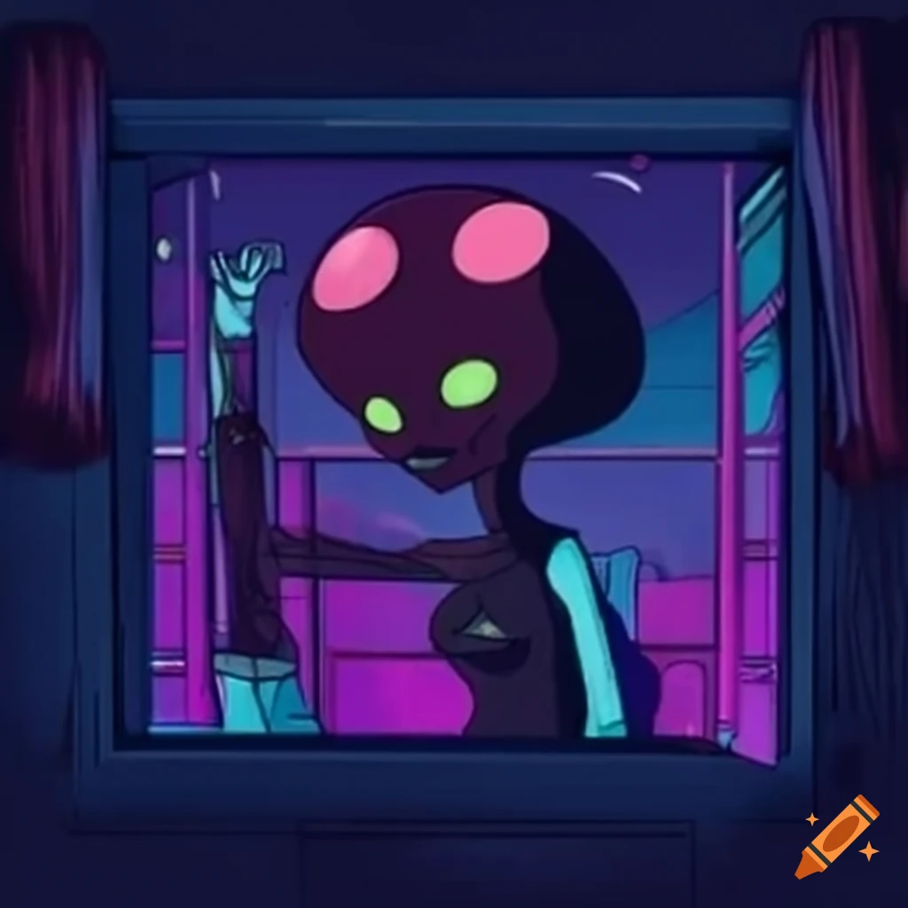 alien fixing a window