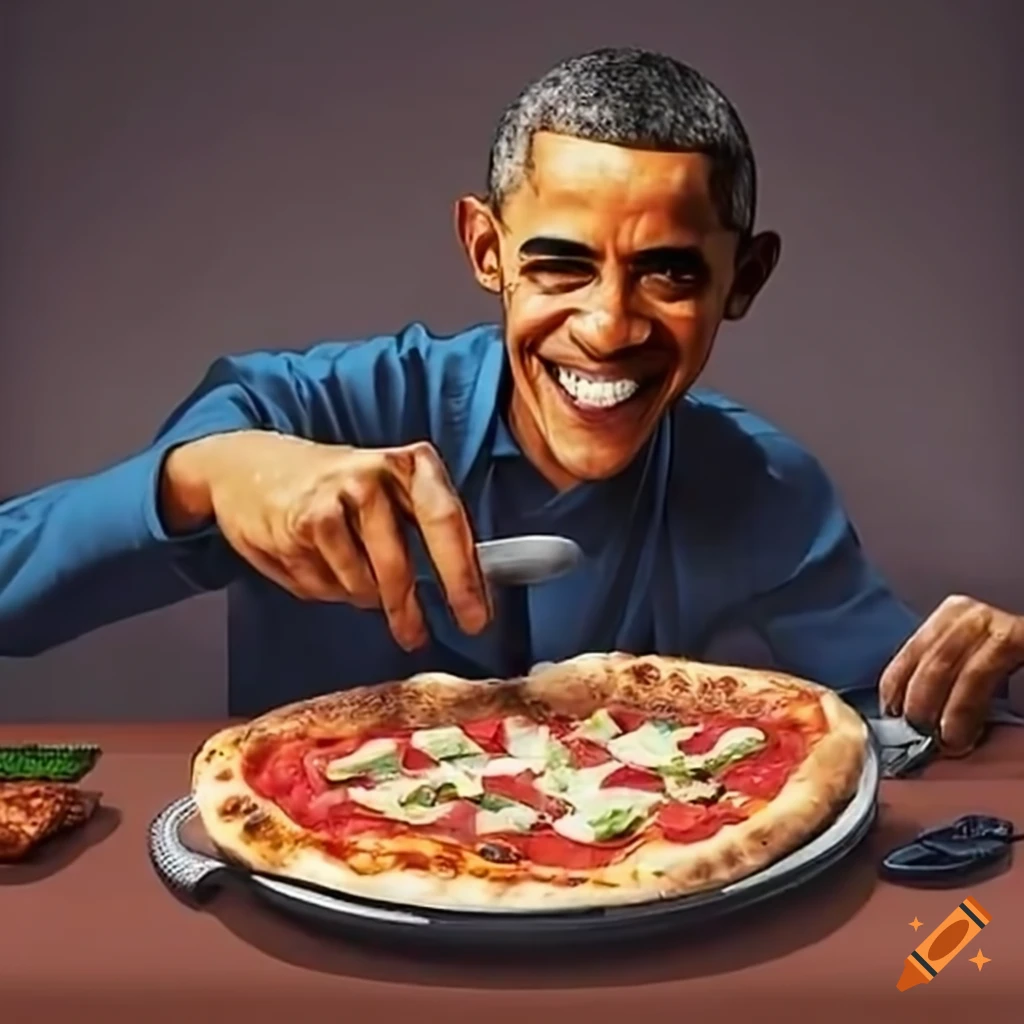 Barack Obama making pizza