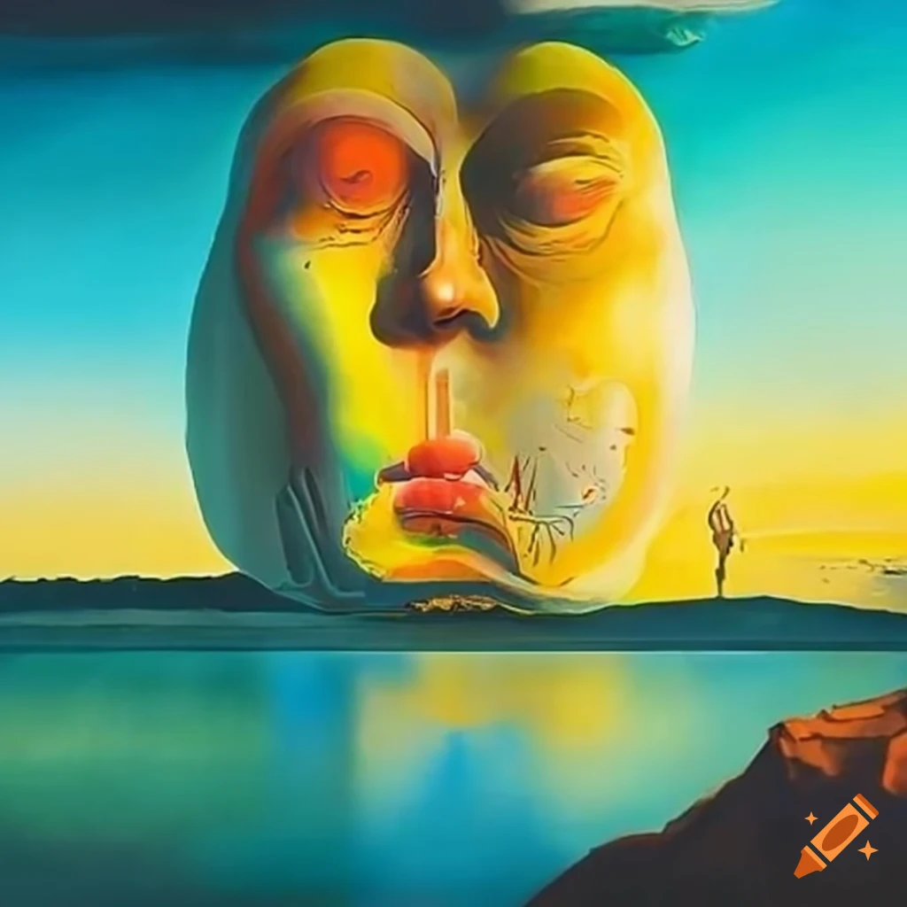 bright artwork of meditating outside in nature