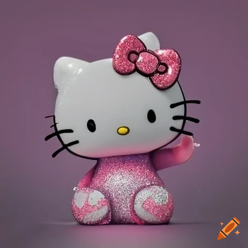 glittery 3D Hello Kitty character