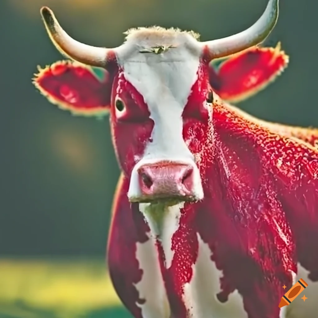 Red Cow Eating Strawberries On Craiyon